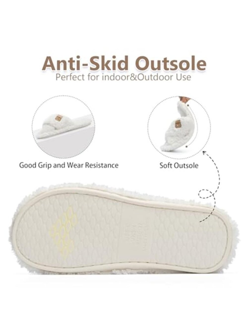 Fuzzy Open Toe Slippers for Women Indoor and Outdoor with Memory Foam - Picture 5 of 7